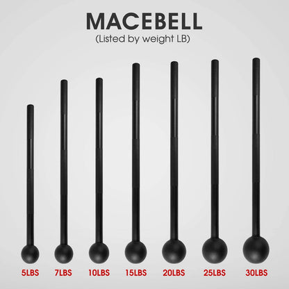 Steel Mace Bell for Comprehensive Strength Training - Full Body Muscle Development, Shoulder, Grip, and Forearm Workouts - Available in 5, 7, 10, 15, 20, 25, and 30 LB for Both Men and Women