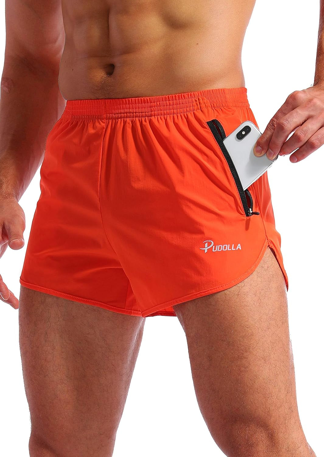 Men's 3-Inch Quick-Dry Running Shorts with Zipper Pockets for Athletic Workouts