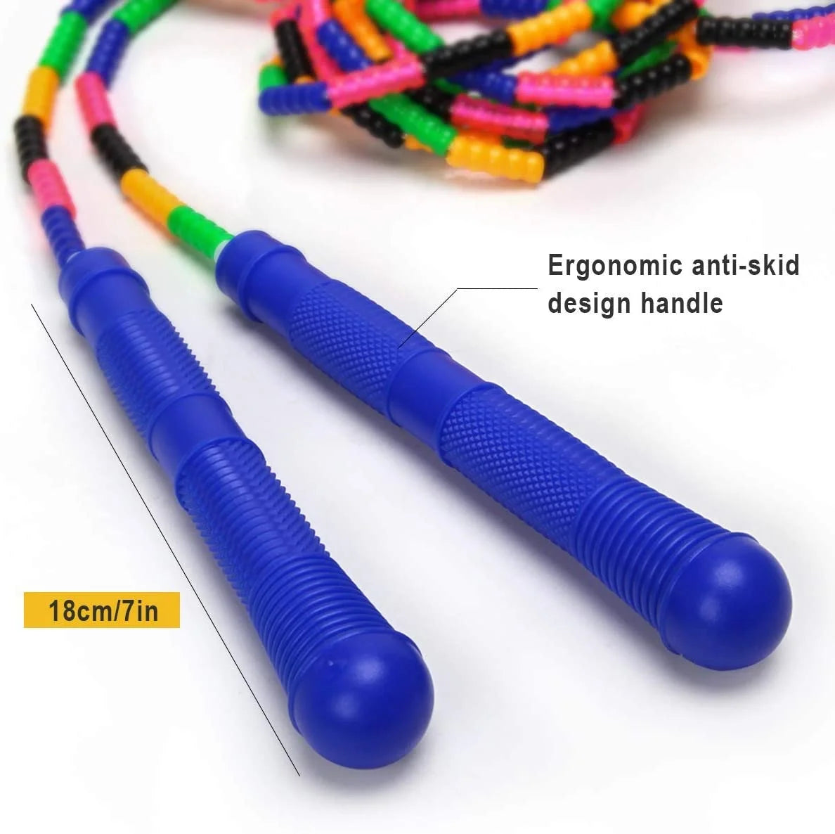 2-Pack 16 FT Double Dutch Jump Rope with Beaded Design and Ergonomic Handle