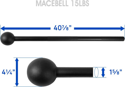 Steel Mace Bell for Comprehensive Strength Training - Full Body Muscle Development, Shoulder, Grip, and Forearm Workouts - Available in 5, 7, 10, 15, 20, 25, and 30 LB for Both Men and Women