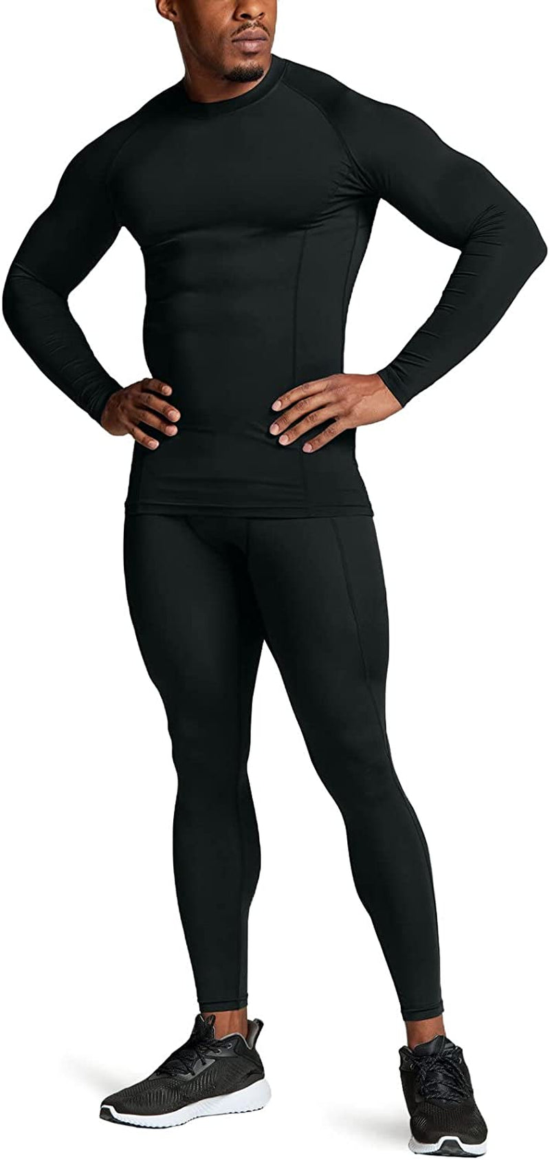 Men's UPF 50+ Long Sleeve Compression Rash Guard for Water Sports and Athletic Workouts