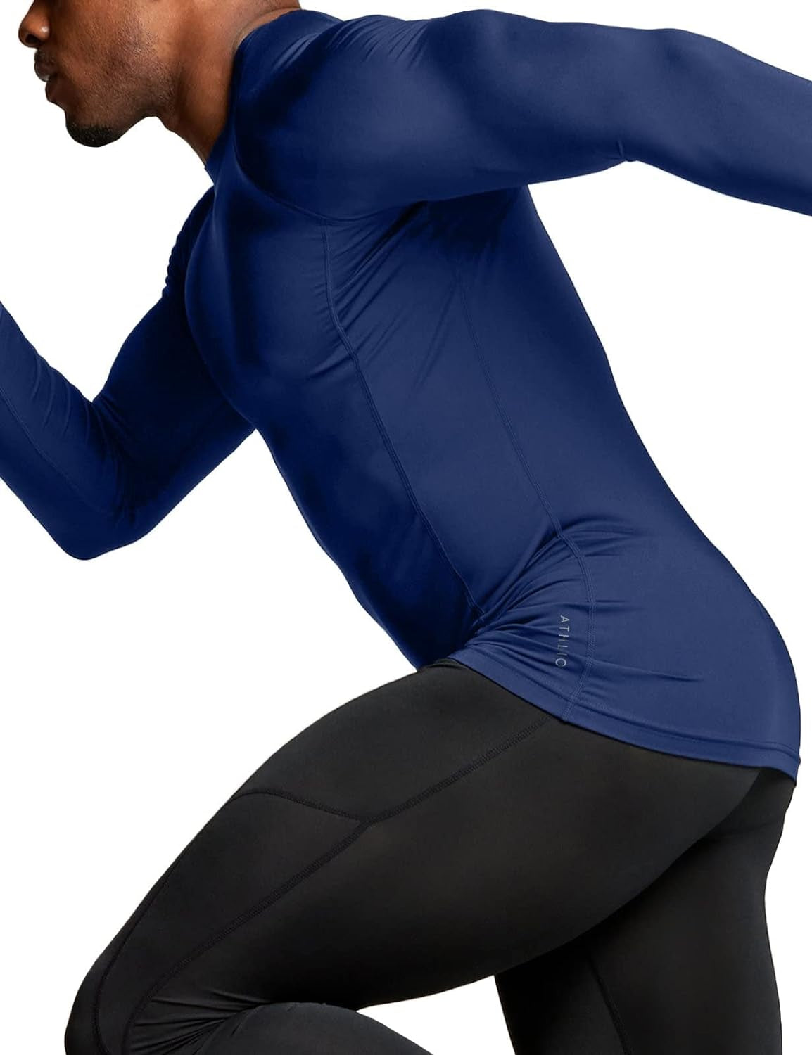 Men's UPF 50+ Long Sleeve Compression Rash Guard for Water Sports and Athletic Workouts