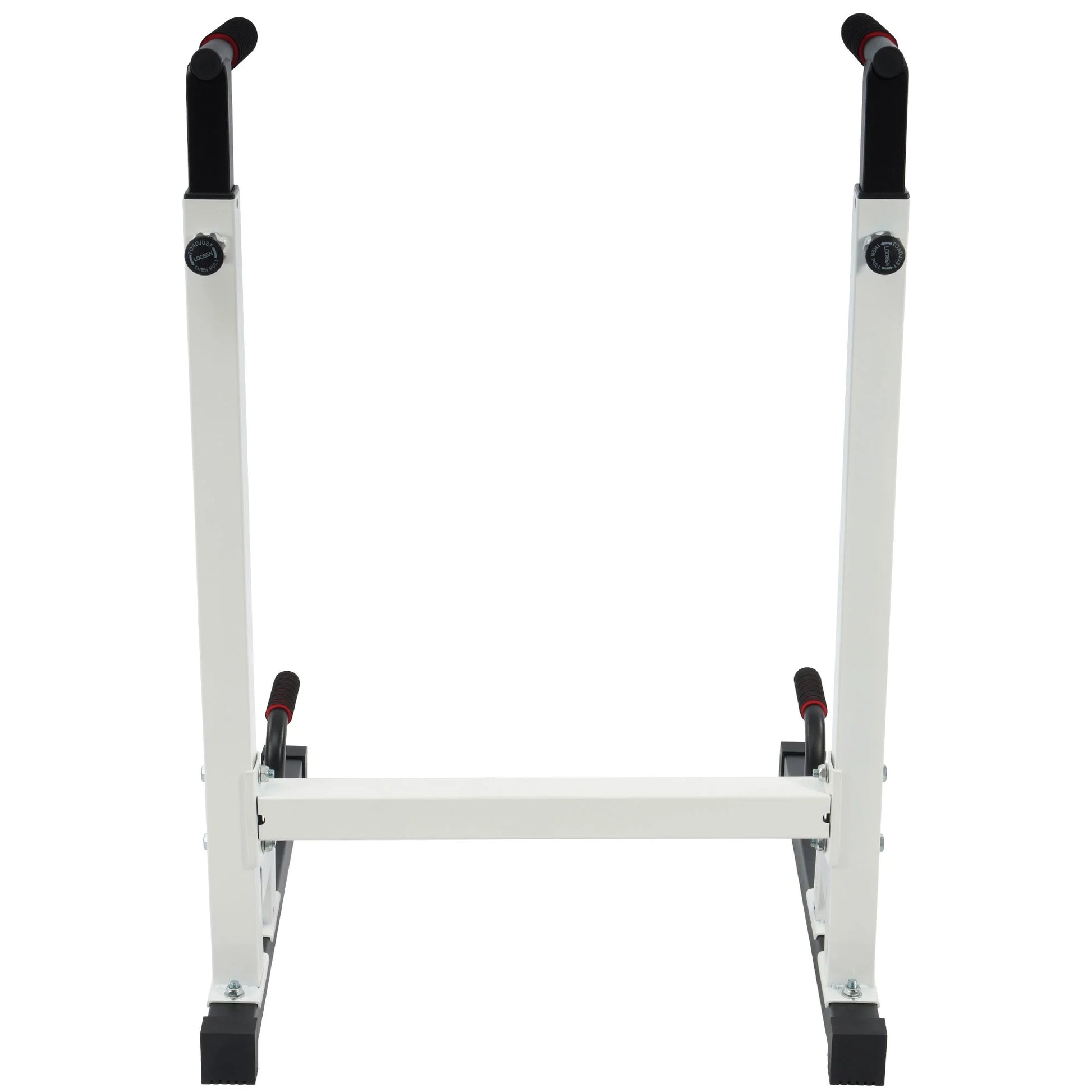 Adjustable Height Steel Frame Dip Station with 500 lb Weight Capacity - White