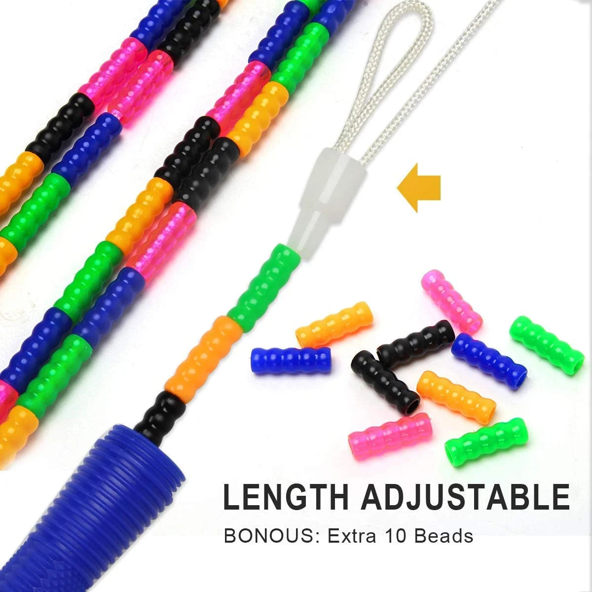 2-Pack 16 FT Double Dutch Jump Rope with Beaded Design and Ergonomic Handle