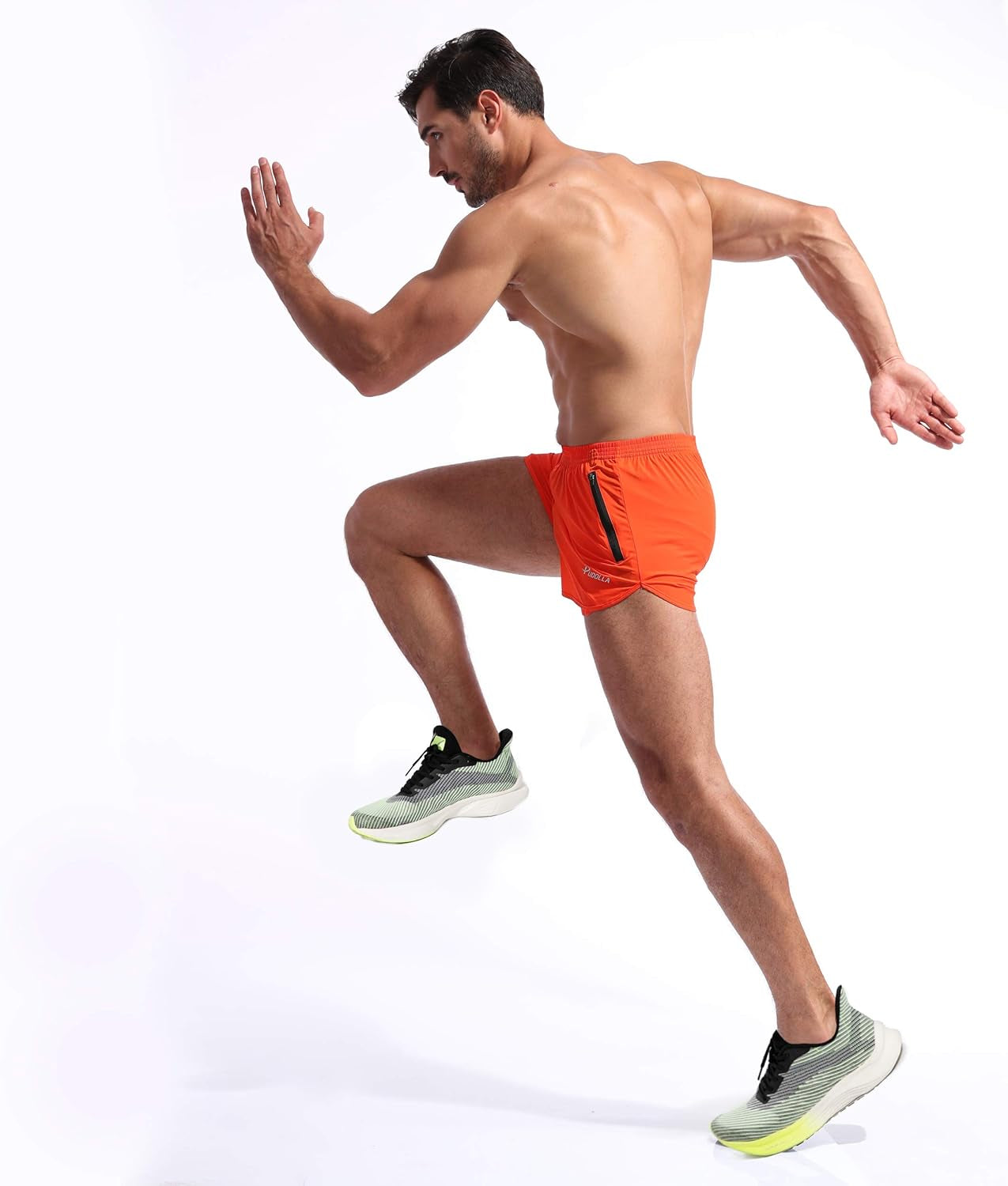 Men's 3-Inch Quick-Dry Running Shorts with Zipper Pockets for Athletic Workouts