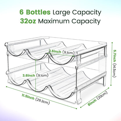 Water Bottle Storage Organizer Set - 2 Pack Stackable Cabinet Rack