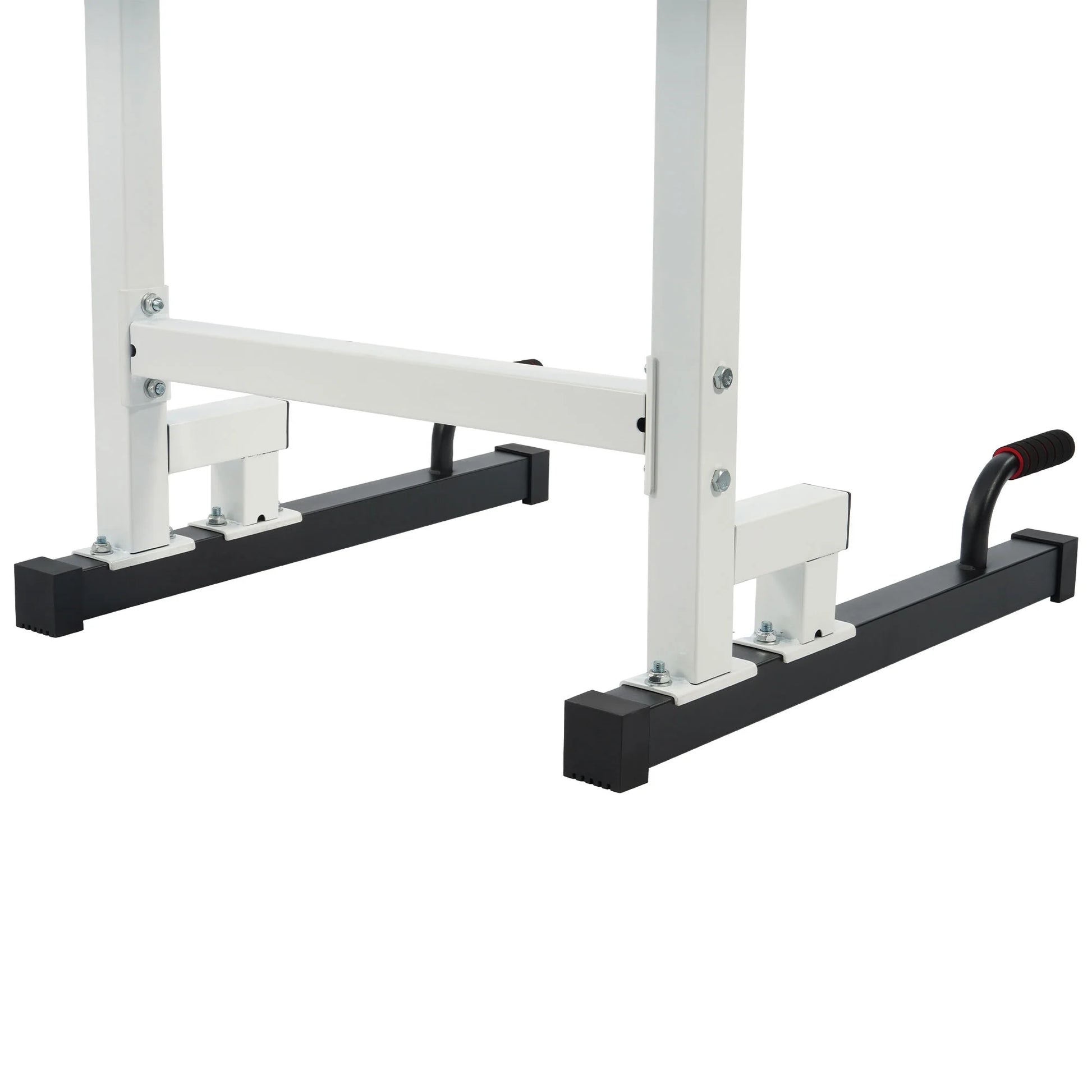 Adjustable Height Steel Frame Dip Station with 500 lb Weight Capacity - White