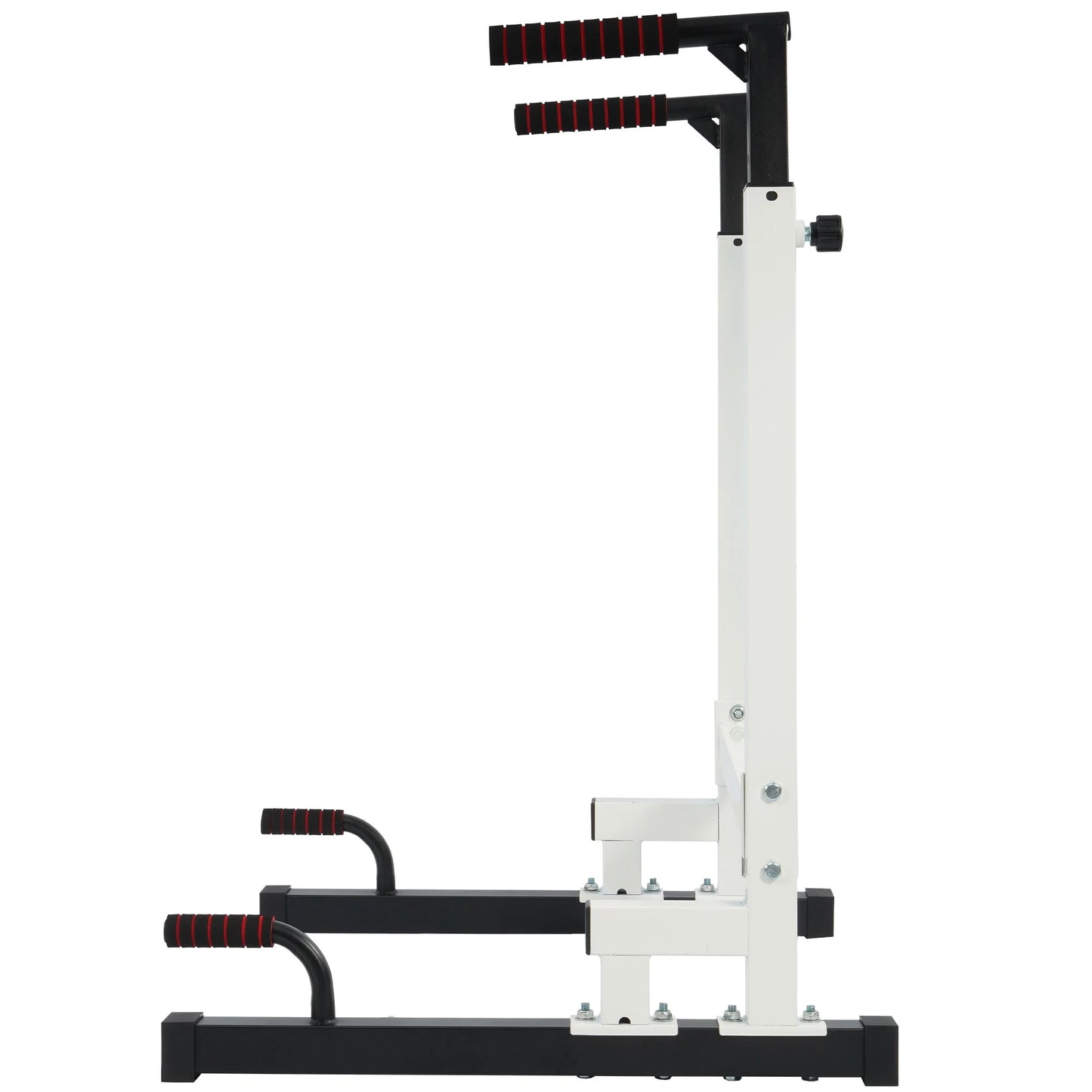 Adjustable Height Steel Frame Dip Station with 500 lb Weight Capacity - White