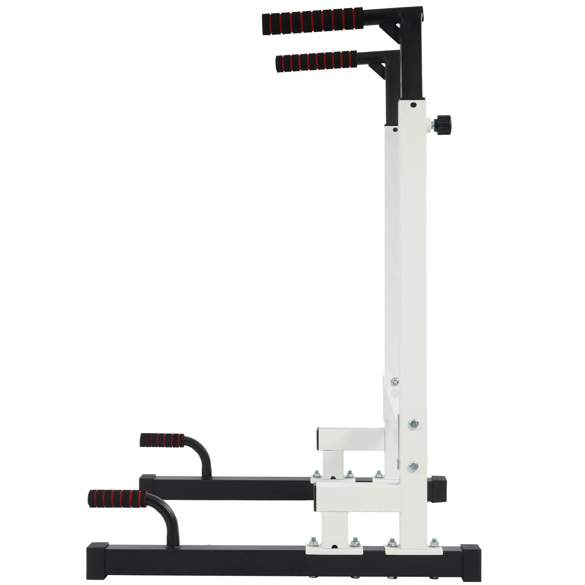 Adjustable Height Steel Frame Dip Station with 500 lb Weight Capacity - White