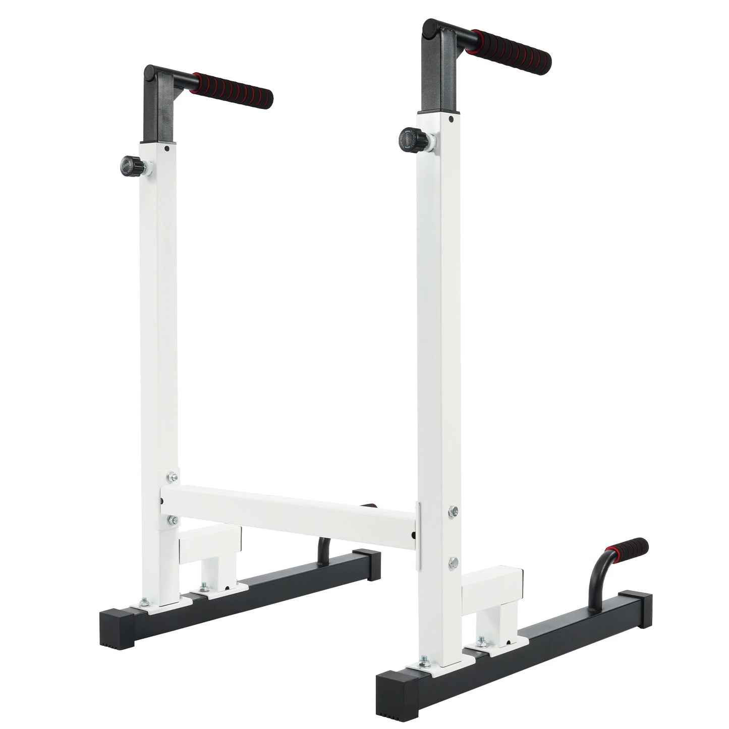 Adjustable Height Steel Frame Dip Station with 500 lb Weight Capacity - White