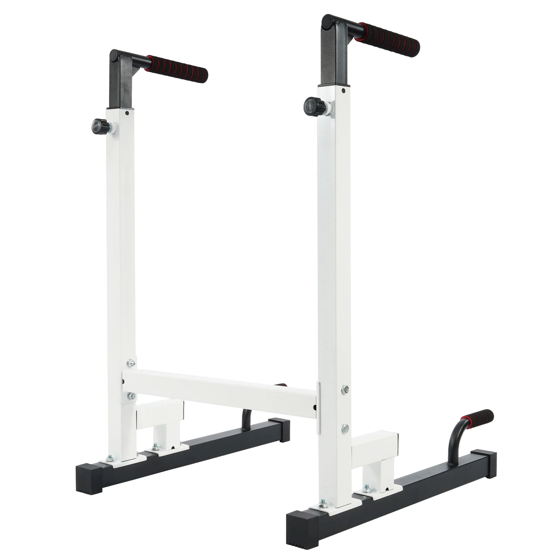 Adjustable Height Steel Frame Dip Station with 500 lb Weight Capacity - White