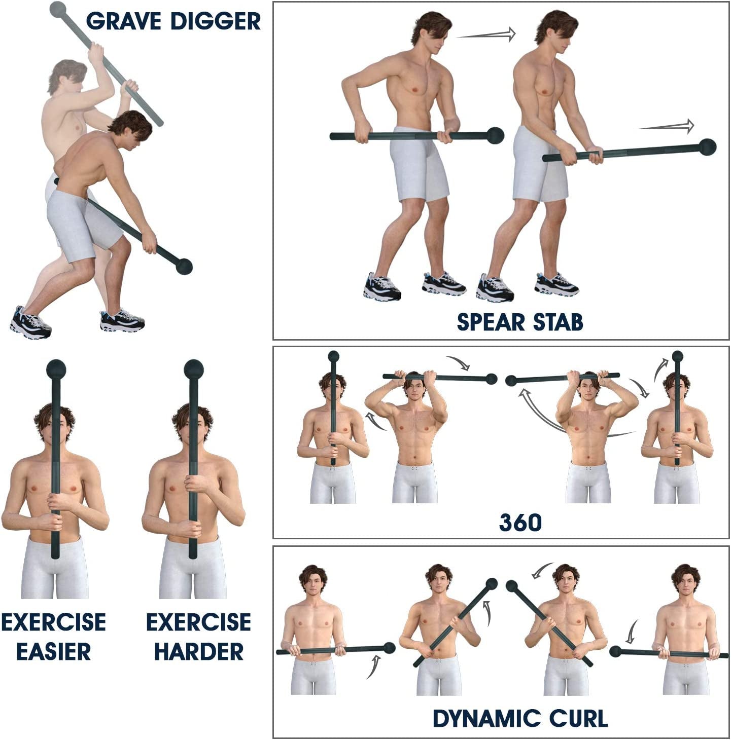 Steel Mace Bell for Comprehensive Strength Training - Full Body Muscle Development, Shoulder, Grip, and Forearm Workouts - Available in 5, 7, 10, 15, 20, 25, and 30 LB for Both Men and Women