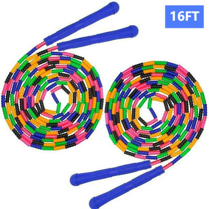 2-Pack 16 FT Double Dutch Jump Rope with Beaded Design and Ergonomic Handle
